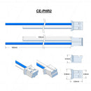 JST TYPE PHR-2, Leads BLUE=165mm WHITE=105mm AWG24 STRIP & TIN.