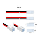Molex Type 22-01-1023 (formerly 5051-2, E-5051-2M), 24AWG, Black 75mm, Red 75mm, 6mm Strip & Tin.