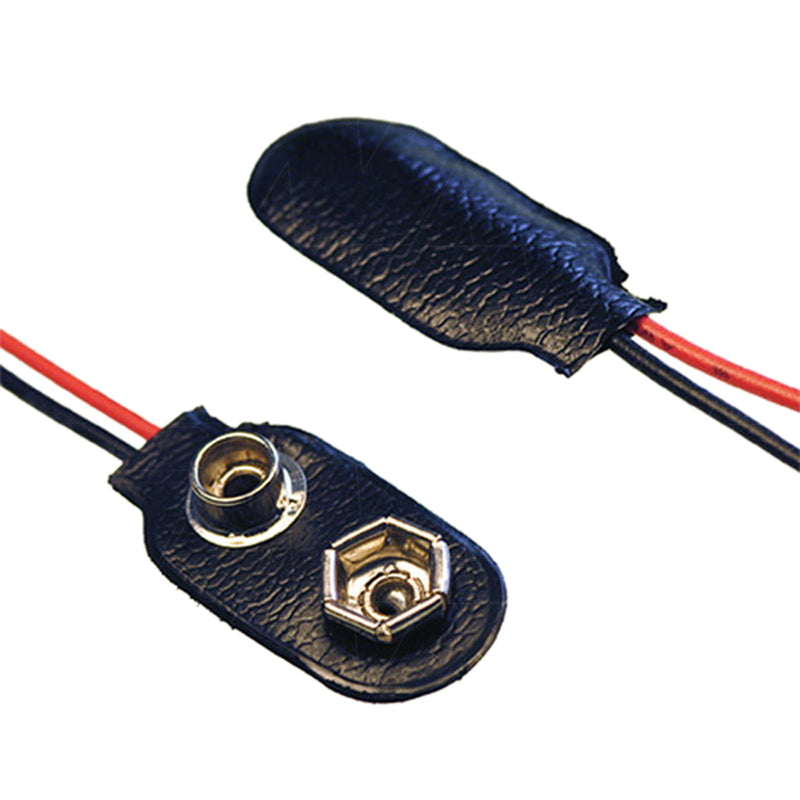 Misc 9 Volt Snap Connector with 150mm leads in 26AWG. UL1007, I Style