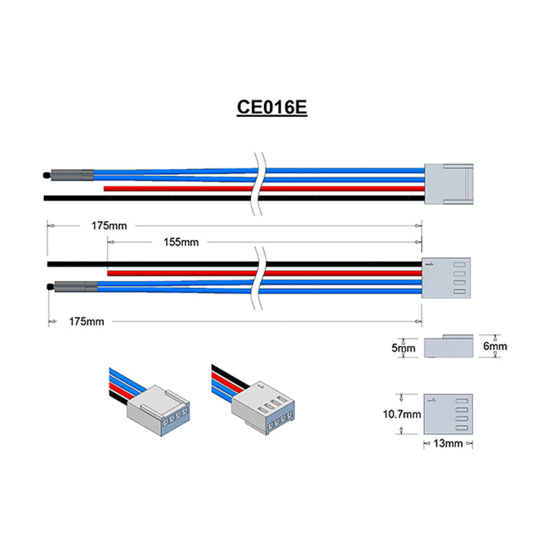 Molex M2510-4 connector 22-01-3047 c-w leads including 10kOhm NTC Thermistor