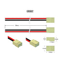 Molex Type 22-01-3037, 22AWG, Black and Red=300mm, Blunt Cut