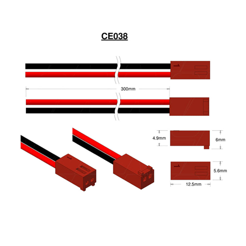 Molex Type 22-01-3027, 22AWG, B-R=300mm Cut Pos 1 Black