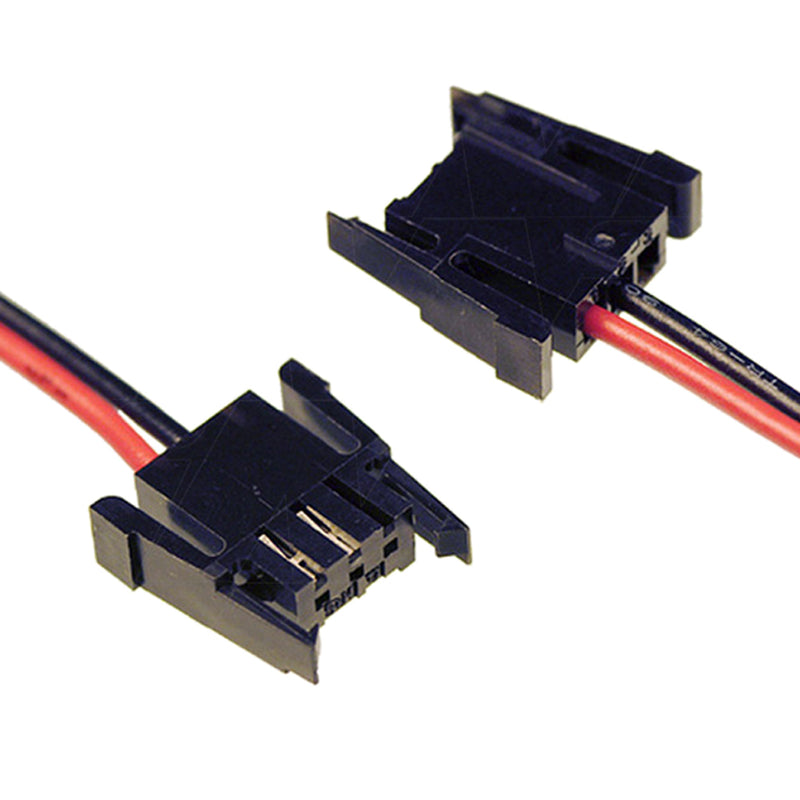 Hirose HNC2-2.5S-3, 22AWG Black&Red = 100mm Cut