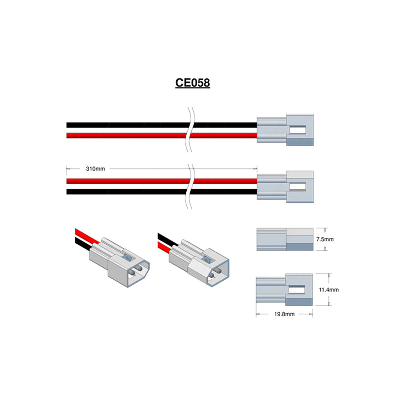 Molex Type 03-06-2023, 20AWG 310mm Strip and tin, pin 1 red