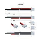 JST Type XHP-3 Male, 22AWG UL1007, Pin 1 Red, Pin 2 Black, Pin 3 White