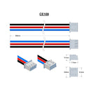 JST Type XHP-3 24AWG Black 200mm, Red 200mm & Blue 200mm Strip & Tin 3mm