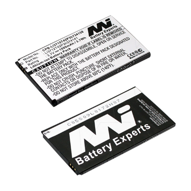 3.7V 1000mAh LiIon Mobile Phone battery suit. for ZTE