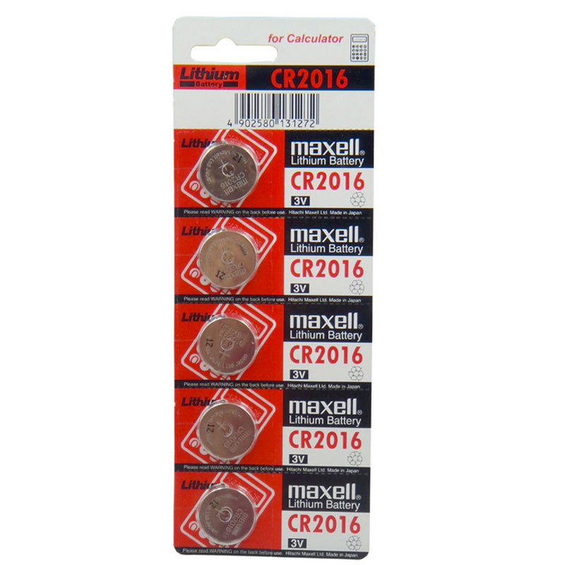 Maxell CR2016 3V Lithium Coin Cell Blister of 5