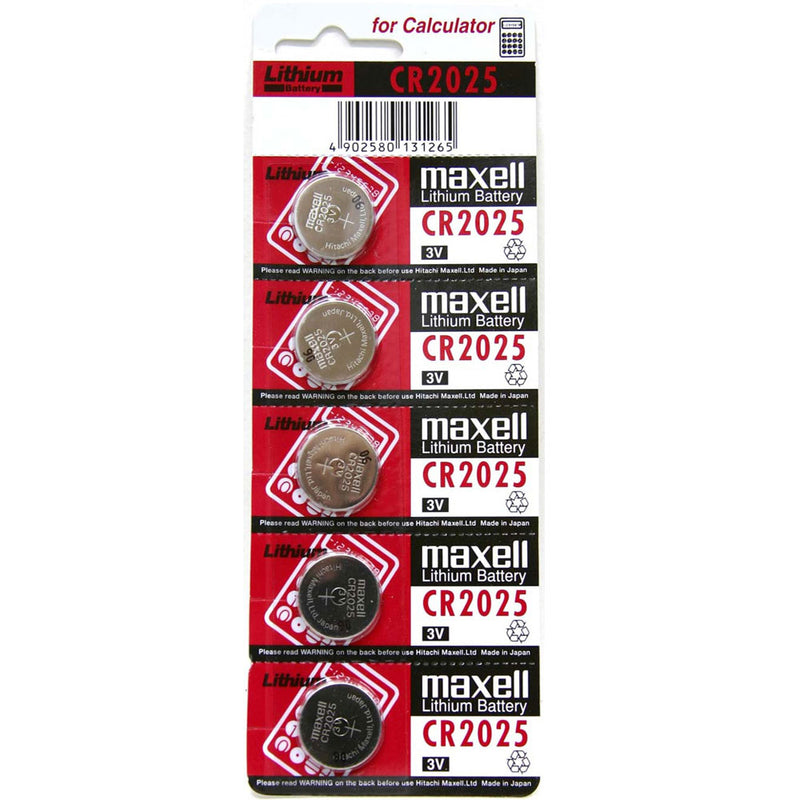 Maxell CR2025 3V 170mAh Lithium Coin Cell pack of 5