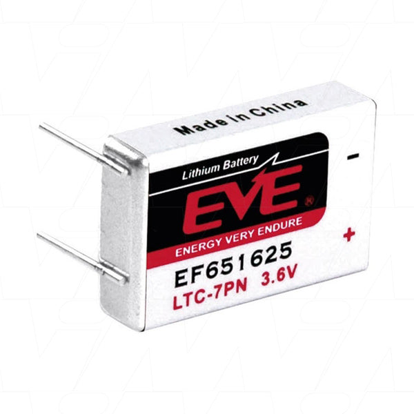 EVE EF651625 (LTC-7PN) 3.6V 750mAh Lithium battery with Pins