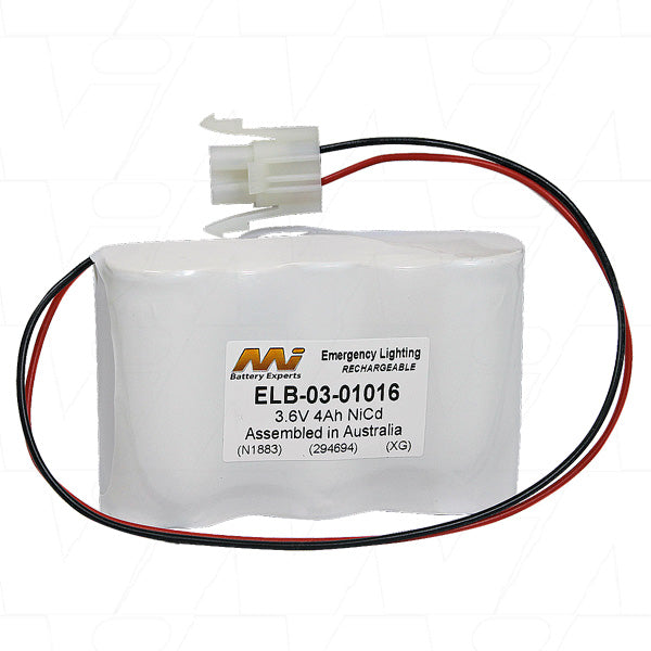 ELB-03-01016 3.6V 4Ah Ni-Cd Emergency Lighting Battery Pack