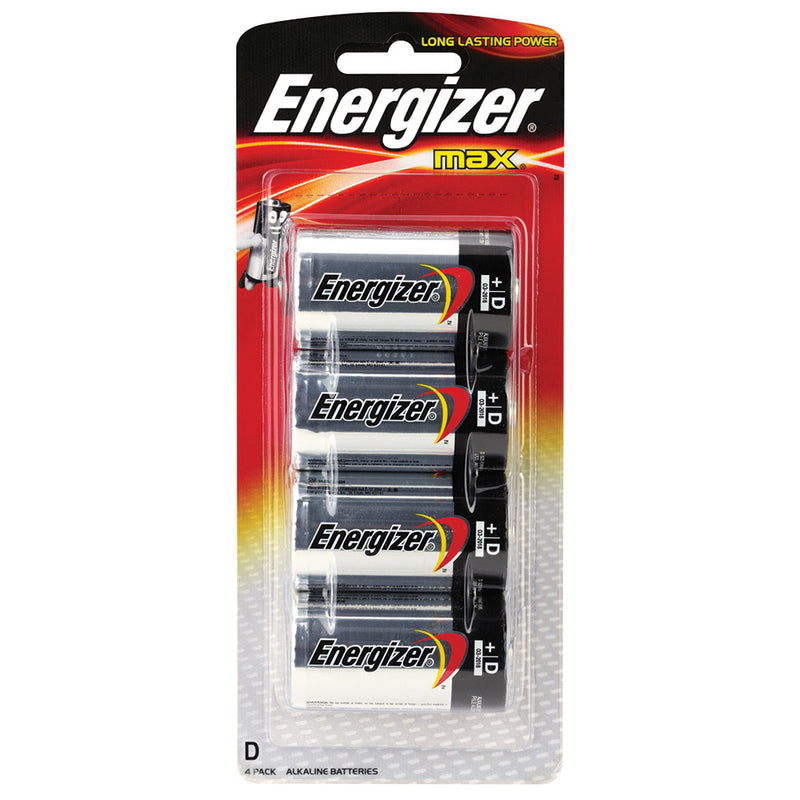 Energizer Max D Alkaline Batteries - 4 Pack