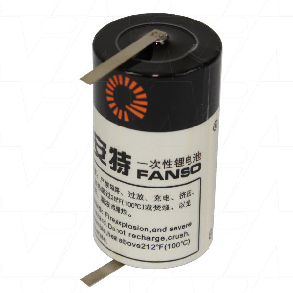 Fanso ER26500H Tagged C size 3.6V 9000mAh High Capacity Lithium Thionyl Chloride Battery - Bobbin Type
