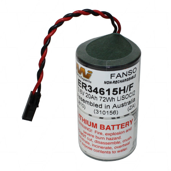 ER34615H/F D size Fanso battery Specialised Lithium Battery Cylindrical Cell with leads and CE023R connector