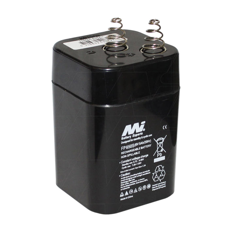 6v rechargeable flashlight battery Interstate Spring Top Heavy Duty Lantern Battery, Commonly used for game feeders Surefire Flashlight Battery