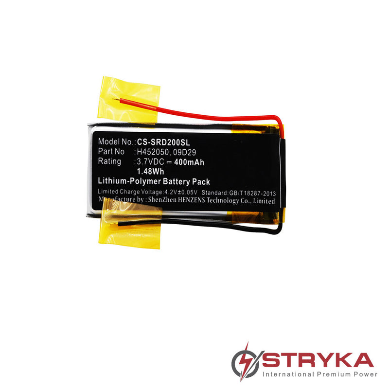 Stryka Battery to suit CARDO Scala Rider Q2 3.7V 400mAh Li-Pol