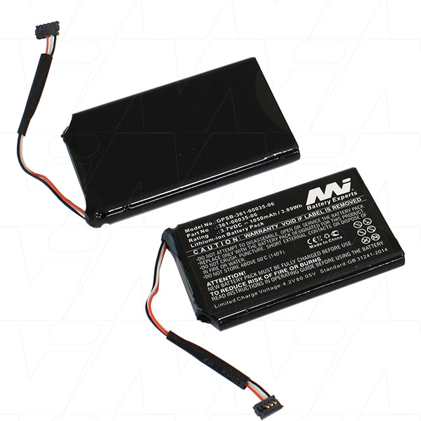 GPS Battery suitable for Garmin Lithium Ion 3.7V 1.05Ah GPSB-361-00035-06-BP1