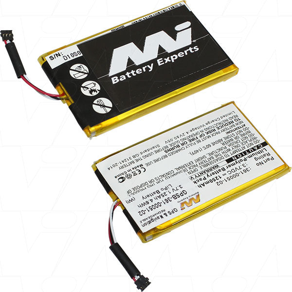 3.7V 1250mAh LiPo GPS battery suit. for Garmin