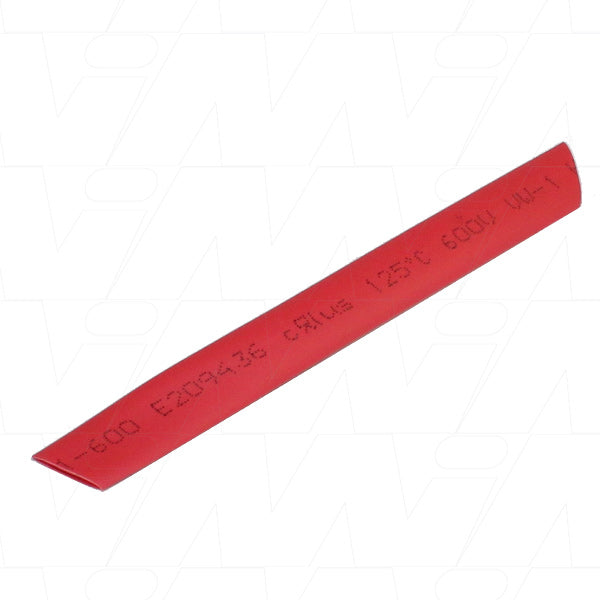 Polyolefin Red Heatshrink 6.35mm diameter (12mm LFS) 2:1 Shrink Ratio