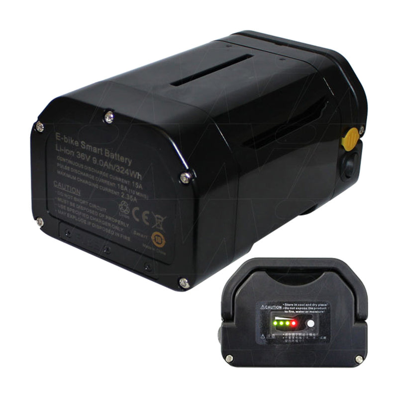 36V 9Ah (324Wh) LiIon Battery for e-Bikes using Panasonic NCR18650CH