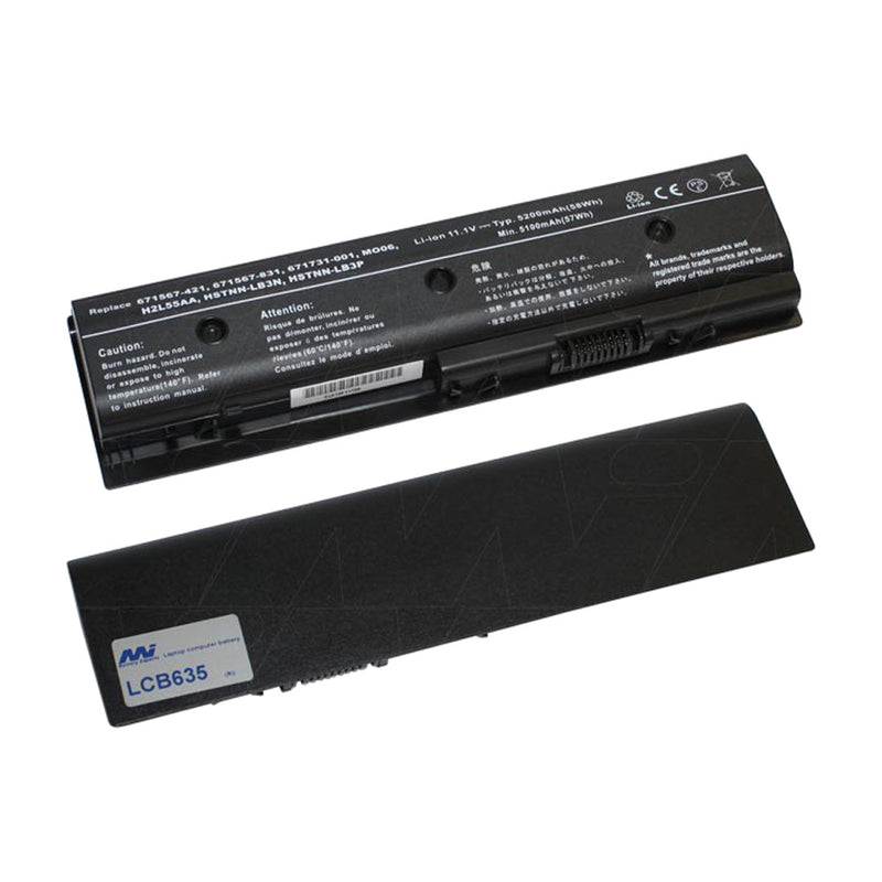 11.1V 58 Wh - 5200mAh LiIon Laptop Battery suit. For Hewlett Packard