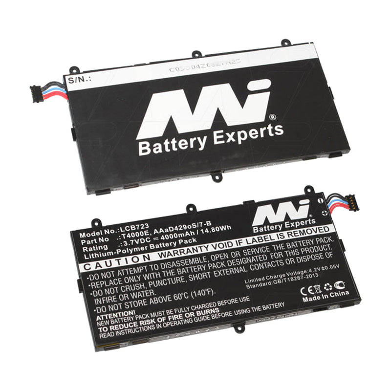 3.7V 14.80Wh - 4000mAh LiPo Laptop Battery