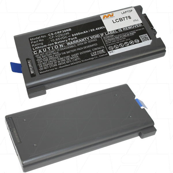 10.65V 89.46Wh / 8400mAh LiIon Laptop Battery suitable for Panasonic Toughbook CF30/31/53