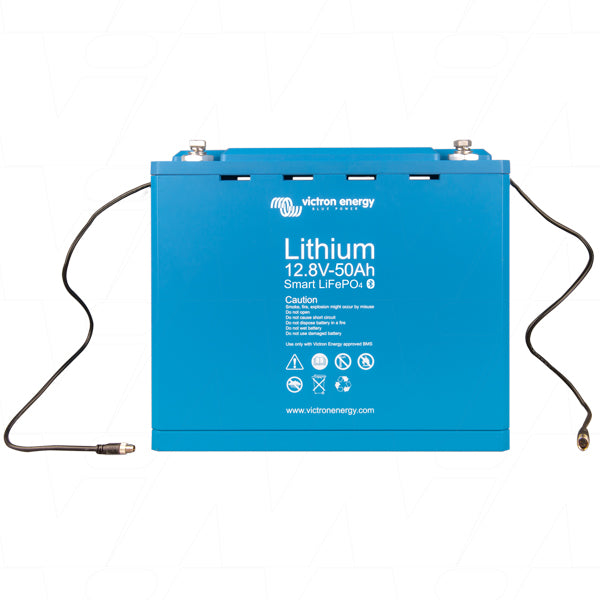 Victron Energy BAT512050610 12.8V 50Ah Lithium Iron Phosphate (LiFePO4) Rechargeable Lithium Smart Battery with Integrated Cell Balancing and Cell Monitoring