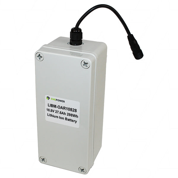 10.8V 27.6Ah 298.08Wh LiIon Outdoor & Recreational Battery with IP67 rated case and waterproof DC Connector