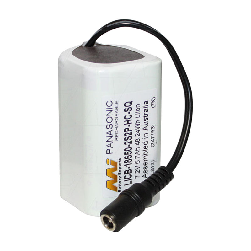 7.2V 6.7Ah High Capacity Square LiIon Battery with CE180 2.1mm DC Jack