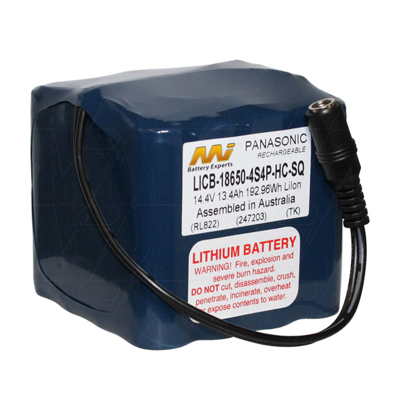 14.4V 13.4Ah High Capacity LiIon Battery with CE180 2.1mm DC Jack