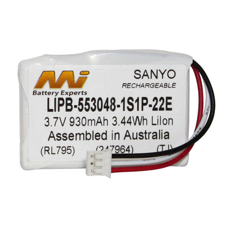 3.7V 930mAh High Capacity LiIon Battery with CE022E JST PHR-3 Connector
