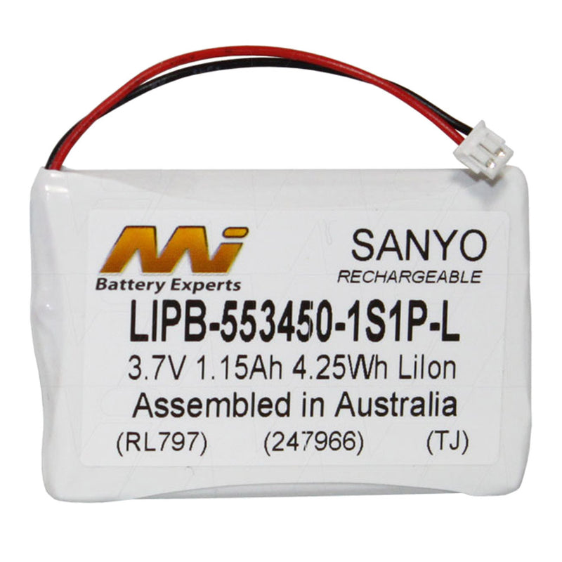 3.7V 1.15Ah High Capacity LiIon Battery with CE-L JST ZHR-2 Connector