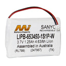 3.7V 1.25Ah High Capacity LiIon Battery with CE-W JST ZHR-2 Connector