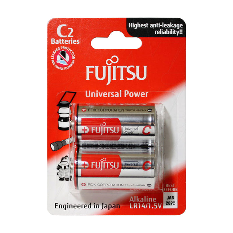 Fujitsu Universal Power 1.5V C Alkaline Blister of 2