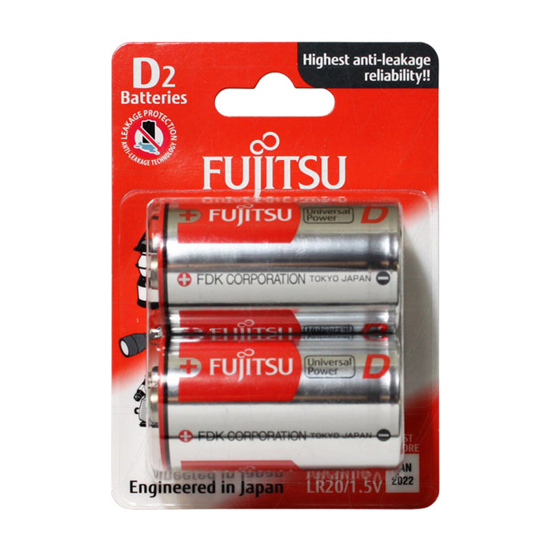 Fujitsu Universal Power 1.5V D Alkaline Blister of 2