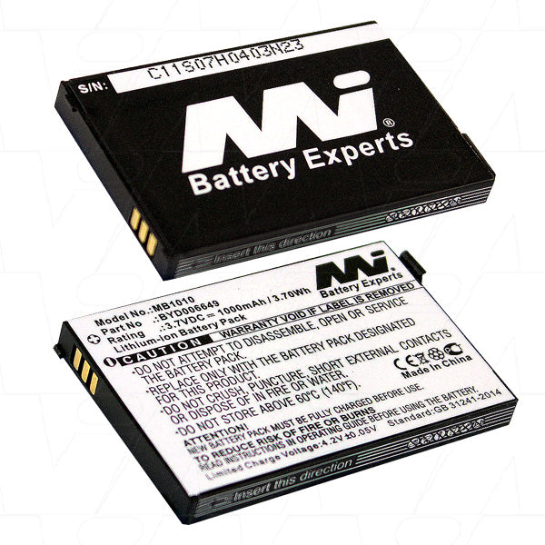 Baby Monitor battery suitable for Lithium Ion (LiIon) 3.7V 1Ah MB1010