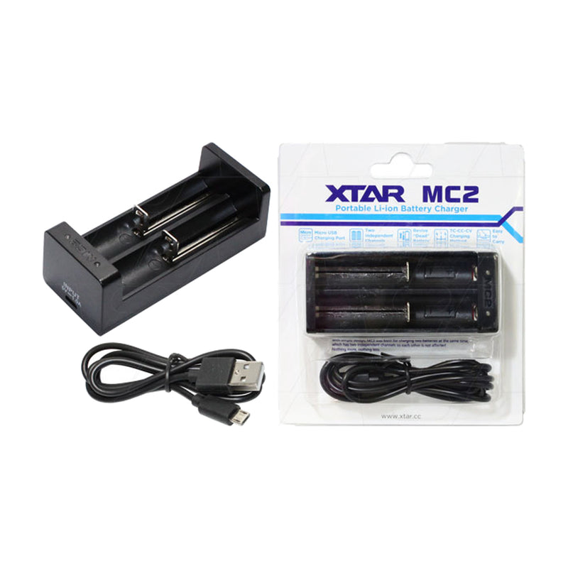 XTAR MC2 USB Input Automatic Two Channel 1-2 Cell Lithium Ion Battery Charger