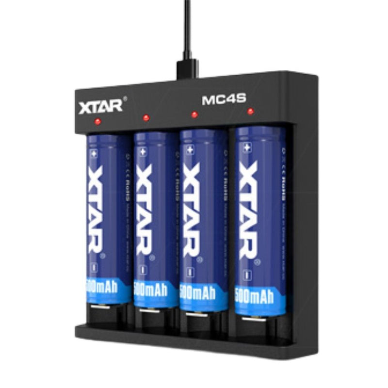 XTAR MC4S USB Input Automatic Four Channel 1-4 Cell LiIon/NiMH Battery Charger