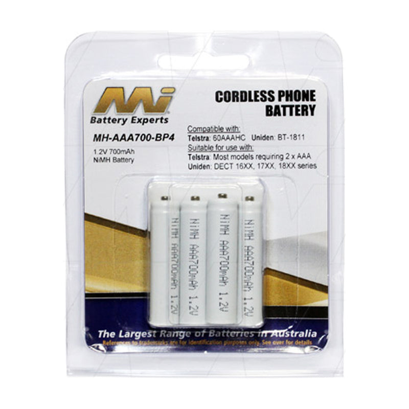 MH-AAA700-BP4 AAA Size Cordless Telephone Battery with Extended Nipple