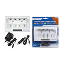 Universal Smart LCD Battery Charger for AAA, AA, C, D & 9V NiMH Cells. Input 240VAC or 12VDC.