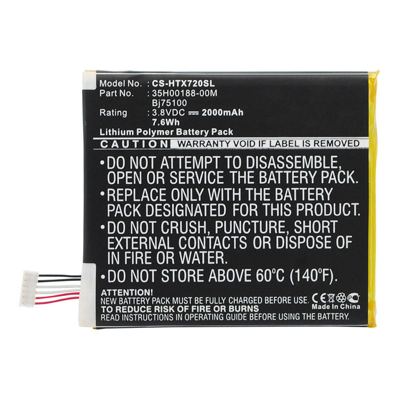 Battery to suit HTC One XL 4G 3.9V 2000mAh Li-Pol