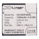 Stryka Battery to suit HUAWEI Ascend Y100 3.7V 1300mAh Li-ion