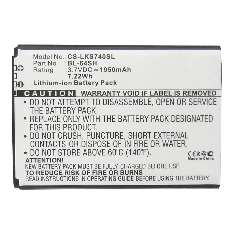 Stryka Battery to suit LG BL-64SH 3.7V 1950mAh Li-ion