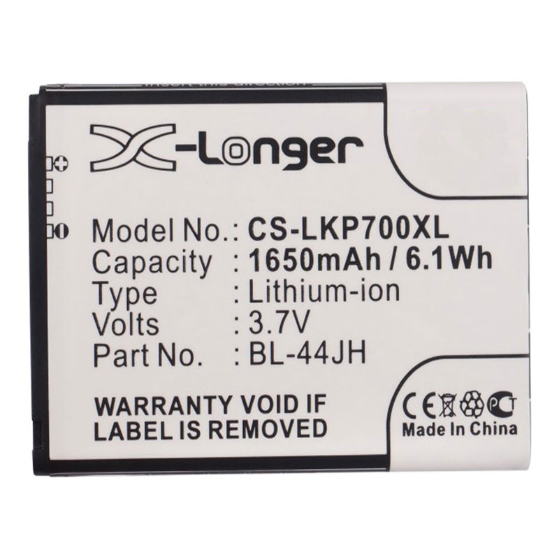 Battery to suit LG BL-44JH 3.7V 1650mAh Li-ion