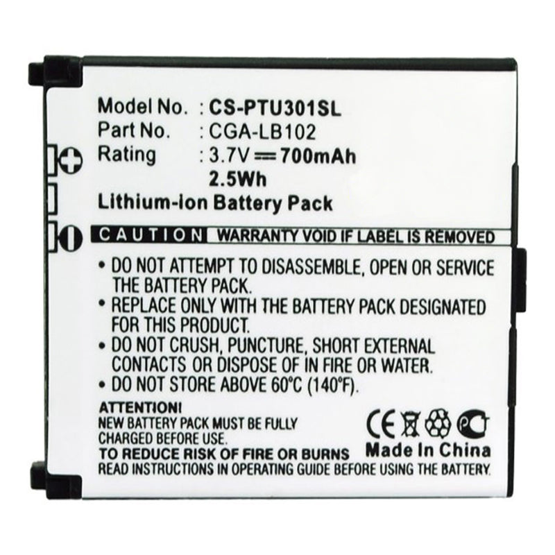 Stryka Battery to Suit PANASONIC CGA-LB102 3.7V 700mAh Li-ion