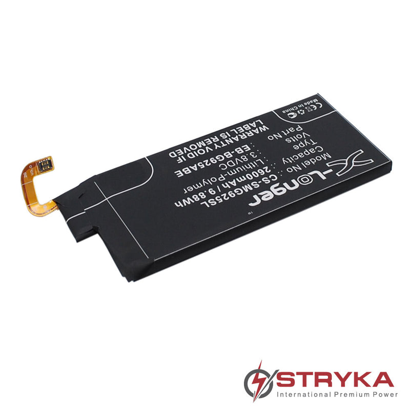 Stryka Battery to suit SAMSUNG Galaxy S6 Edge 3.8V 2600mAh Li-Pol