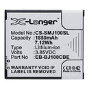 SAMSUNG Galaxy J1 3.85V 1850mAh Li-ion