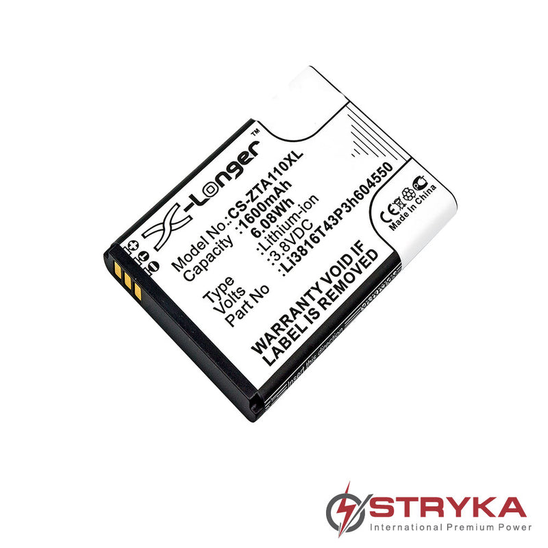 Stryka Battery to suit ZTE Blade A112 3.8V 1600mAh Li-ion