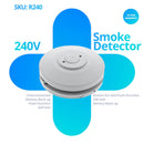 240v smoke alarm with 9v battery back-up
